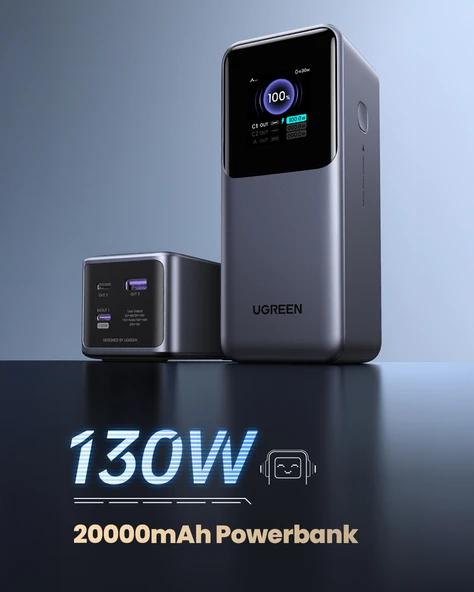 UGREEN Nexode 20.000 mAh 130W LED Ekranlı Powerbank, 35524B - 6