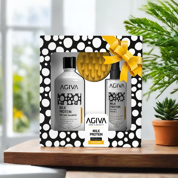 Agiva Milk Protein Şampuan 500 ml & Saç Bakım Sütü 200 ml & Masaj Tarağı 3'lü Set - Resim 4