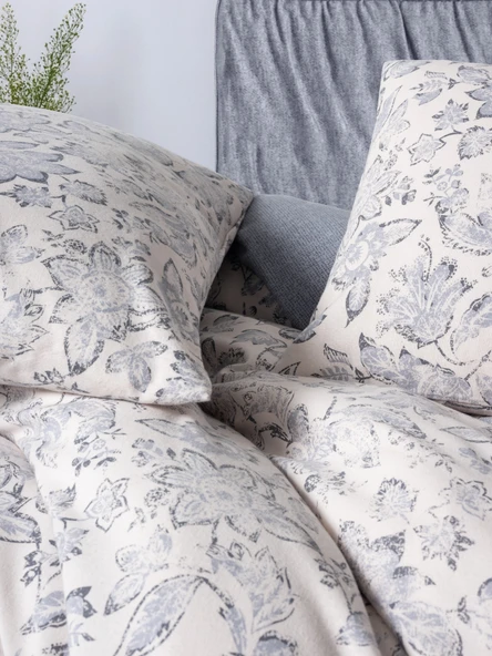 Cotton Box Flanel Çift Kişilik Nevresim Takımı Ruby Antrasit - Resim 2