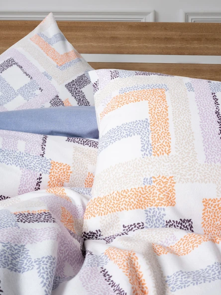 Cotton Box Flanel Tek Kişilik Nevresim Takımı Hayden Lila - Resim 2