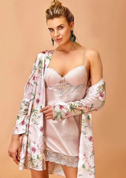 Nurteks 5352 Kadın Gecelik Ve Sabahlık Takımı ürün görseli 1