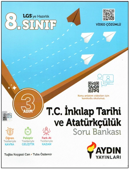 Aydın 8. Sınıf 3 Adım İnkılap Tarihi ve Atatürkçülük Soru Bankası ürün görseli