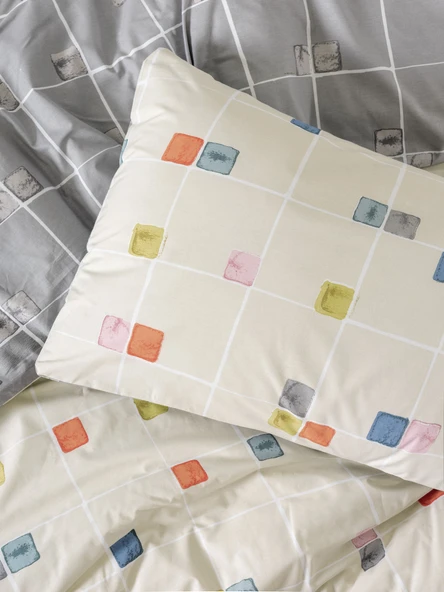 Cotton Box Minimal Çift Kişilik Lastikli Çarşaflı Nevresim Takımı Evo Gri - Resim 2