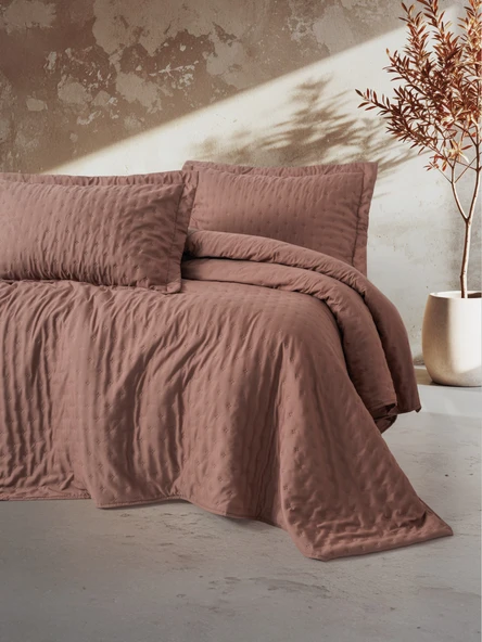 Cotton Box Serra Tek Kişilik Yatak Örtüsü Niva Gül Kurusu ürün görseli 1