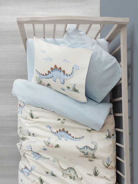 Cotton Box Bebek Nevresim Takımı Dinoro Mavi