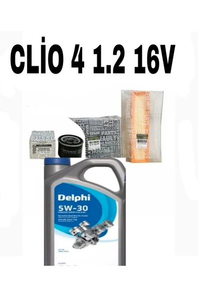 MAİS Renault Clio 4 1.2 16v Filtre Bakım Seti - DELPHİ 5W30 4LT SENTETIK MOTOR YAĞ 2025 ÜRETİM - 1