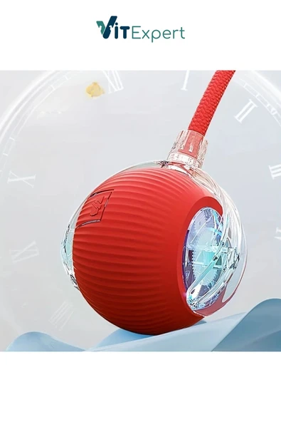 Vitexpert Yeni Nesil Şarjlı 3 Modlu LED Işıklı Akıllı İnteraktif Otomatik Yuvarlanan Hareketli Kedi Oyuncağı - 8