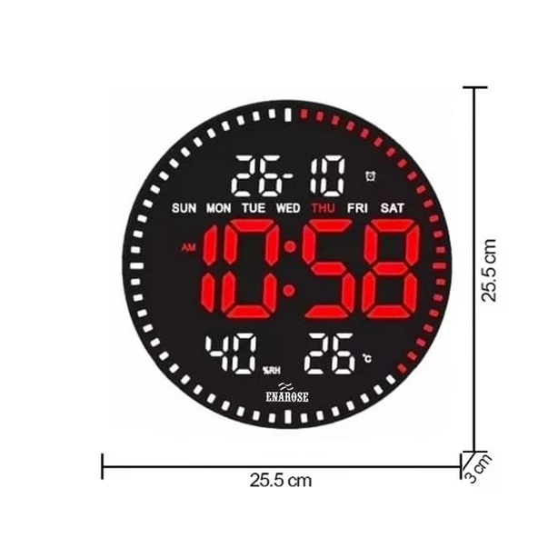 Enarose 3D LED Dijital Duvar Saati AWC25860-2 - 1
