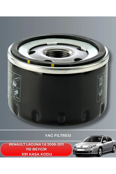 Petrol Ofisi RENAULT LAGUNA 1.6 2008-2009-2010-2011 110 BEYGİR FİLTRE - YAĞ BAKIM SETİ - Resim 3