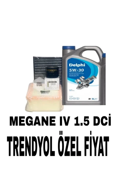 ELF Renault Megane Iv 1.5 Dci Filtre Seti 5w30 Motor Yağı(4LÜ SET) Delphi 2025 Üretim ürün görseli