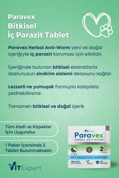 Vitexpert 2'li Set Kedi Iç Dış Anti Parazit Tüm Kediler Için Bitkisel 5 Damla Ve 2 Tablet Paketi - 6