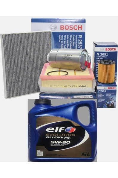 Bosch Opel Corsa D 2007/2009 1.3 Dizel Euro 4 Motor Bakım seti (Tırnaklı Yağ Filtresi+elf 5lt 2025 üretim - Resim 2