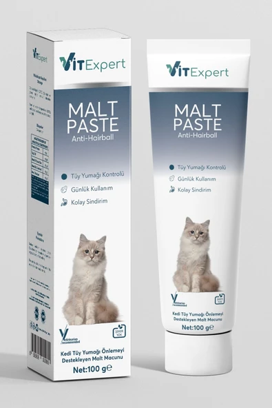 Vitexpert Anti Hairball Tüy Yumağı Önleyici Ve Sindirim Destekleyici Tüm Kediler Için Malt Paste Macun 100 gr - 8