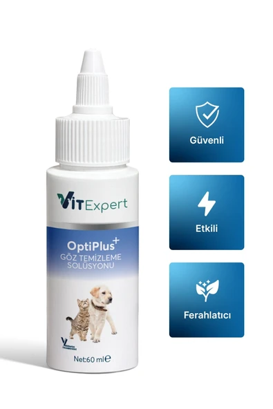 Vitexpert OptiPlus Kedi & Köpek Antibakteriyel Göz Temizleme Solüsyonu Alerji Kızarıklık Enfeksiyon Göz Bakımı - 8