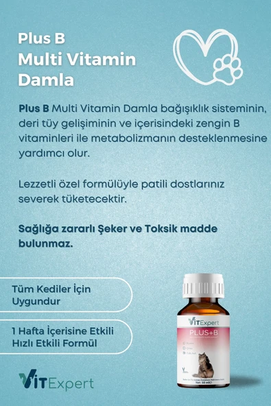 Vitexpert 2'li Bağışıklık Seti Balık Yağı + B Plus Damla Tüm Kediler İçin Bağışıklık Destekleyici Özel Paket - 4