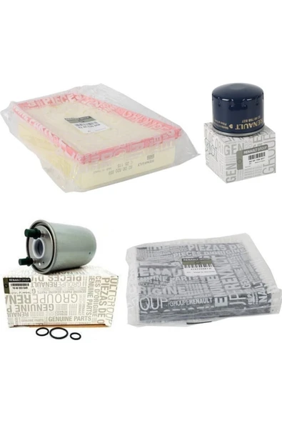 OEM Mais Renault Fluence1.5 Dcı Filtre Bakım Seti ( Hava Filtresi - Yağ Filtresi - Yakıt Filtresi - Pol ürün görseli