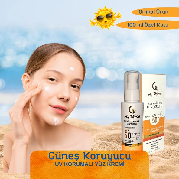 AYMELEK Yüz Güneş Kremi Leke Karşıtı Yüksek Koruyuculu 100 ml Tüm Ciltler Için SPF50+/PA+++ - 1