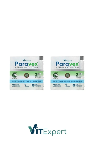 Vitexpert Bitkisel & Lezzetli Kedi Ve Köpek Parazit Tableti Paravex Herbal Anti-worm 4 Adet Tablet - 6