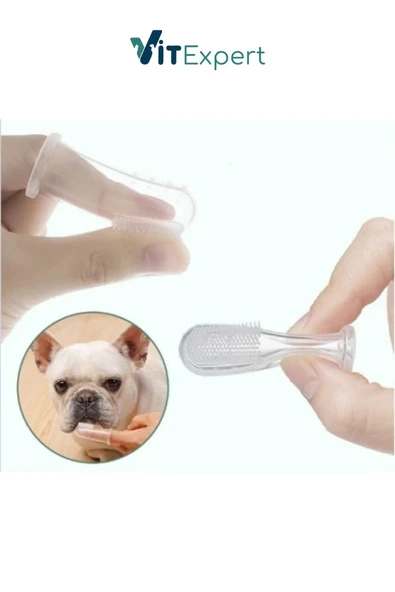 Vitexpert 2 Adet Saklama Kutulu Kedi ve Köpek Diş Fırçası Evcil Hayvan İçin Yumuşak Silikon Parmak Diş Fırçası - 6