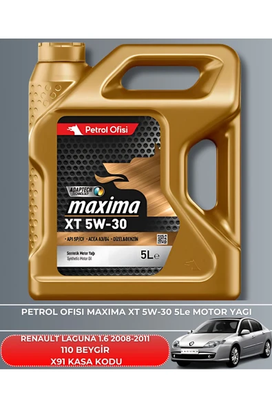 Petrol Ofisi RENAULT LAGUNA 1.6 2008-2009-2010-2011 110 BEYGİR FİLTRE - YAĞ BAKIM SETİ - Resim 5