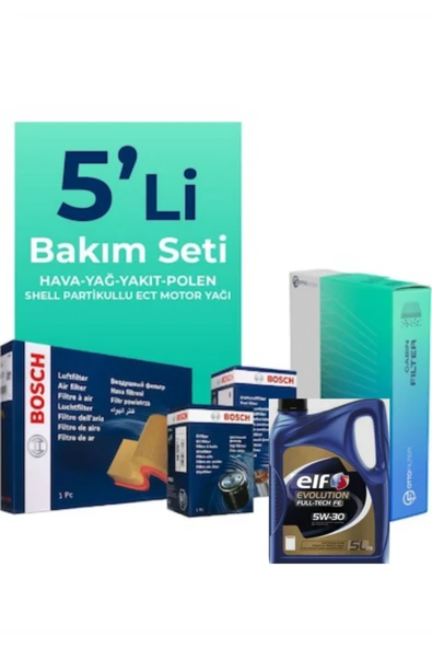 Bosch KOPYA - ELF 5W-30 5 LT -BOSCH Renault Megane 1.5 Dci Filtre Bakım Seti (2017-2022) ürün görseli