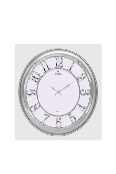 Galaxy (MF-1965-GK) DUVAR SAATİ GÜMÜŞ GRİ ÇERÇEVELİ İÇİ BEYAZ 45CM KABARTMA RAKAMLI+SELEFON KORUMALI - 3
