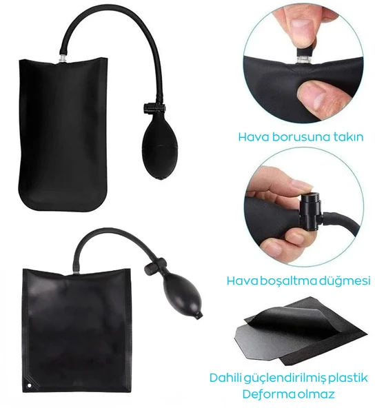 Trend Store Uzun Erişimli Araba Kapı Açma Kiti Şişme Hava Yastığı ve Kanca Aparatlı Otomatik Kapı Açıcı Seti - 5