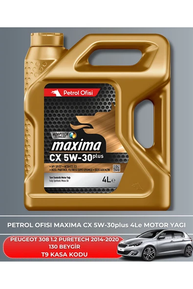 Petrol Ofisi PEUGEOT 308 1.2 PURETECH 2014-2015-2016-2017-2018-2019-2020 130 BEYGİR FİLTRE - YAG BAKIM SETİ - Resim 5