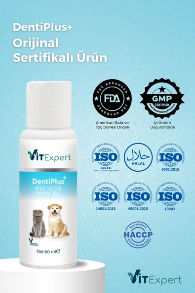 Vitexpert DentiPlus Kedi ve Köpek Ağız ve Diş Bakım Jeli Kolay Kullanım Ağız Kokusu Giderici Temizleyici Jel - 3