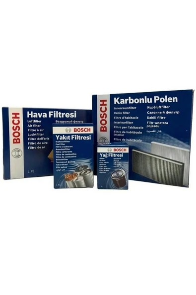 Bosch Hyundai Accent Era 1.5 Crdı Filtre Bakım Seti Uyumlu 2006-2012 4FK Hava-Yağ-Yakıt-Karbonlu Polen ürün görseli