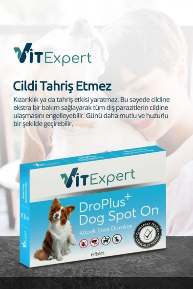 Vitexpert Droplus Köpek Damlası Dış Parazit Pire Kene Bit Ve Deri Bakımı Için Bitkisel Damla - 5 Tüp - 5