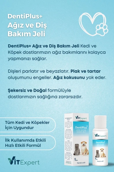 Vitexpert DentiPlus Kedi ve Köpek Ağız ve Diş Bakım Jeli Kolay Kullanım Ağız Kokusu Giderici Temizleyici Jel - 2