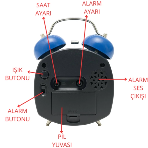 Enarose Bip Sesli Alarmlı Masa Saati ATC5816 - 3