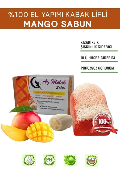 AYMELEK Mango Özlü Doğal Kabak Lifli Güzellik Sabunu Cilt Kırışıklık Önleyici Etkili - 2