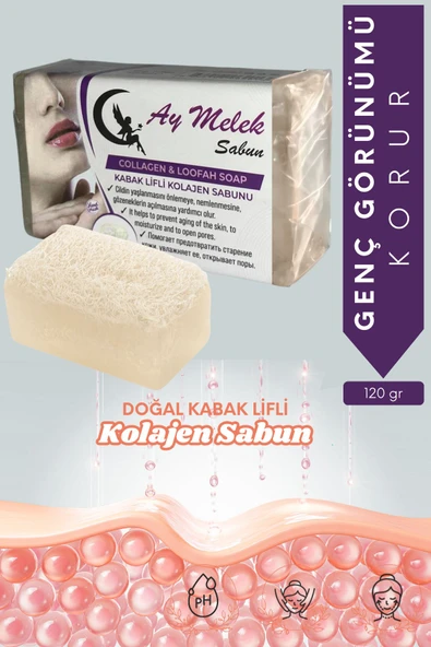 AYMELEK Kalojen Özlü Doğal Kabak Lifli Güzellik Sabunu Cilt Kırışıklık Önleyici Etkili - 1
