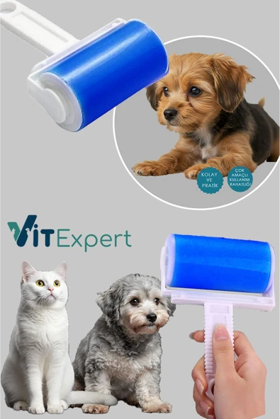 Vitexpert Yeni Nesil Yıkanabilir Tüy Kıl Toz Toplayıcı Rulo Yapışkanlı Kedi ve Köpek Tüyü Toplama Rulosu - 3