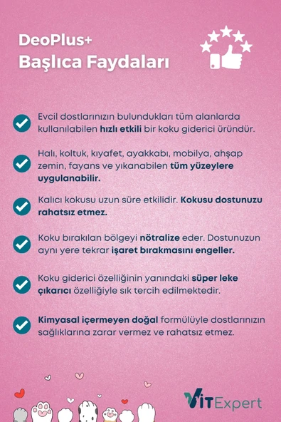 Vitexpert DeoPlus Bebek Pudrası Kokulu Köpek İdrar Tuvalet Çişi Koku Giderici Leke Çıkarıcı Çok Amaçlı Sprey - 4