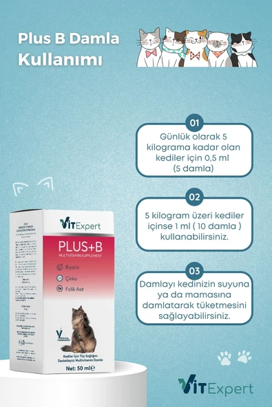 Vitexpert 2'li Bağışıklık Seti Balık Yağı + B Plus Damla Tüm Kediler İçin Bağışıklık Destekleyici Özel Paket - 8