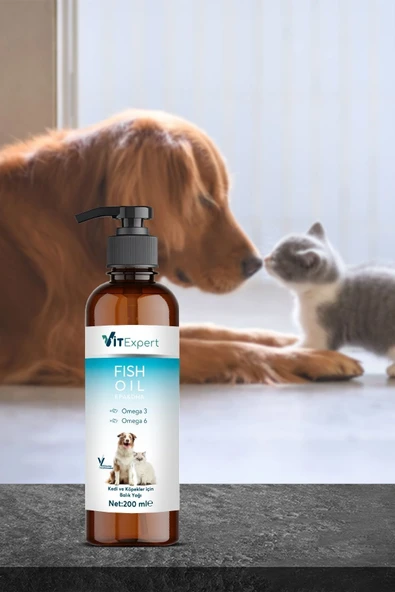 Vitexpert Kedi Ve Köpekler Için Premium Fish Oil 200 ml Omega 3 6 Içerikli Bağışıklık Destekleyici Balık Yağı - 8
