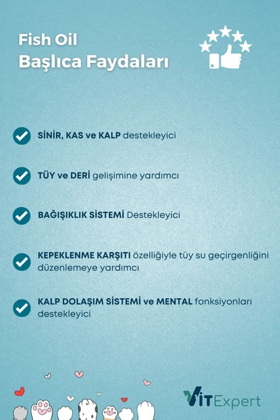 Vitexpert Kedi Ve Köpekler Için Premium Fish Oil 200 ml Omega 3 6 Içerikli Bağışıklık Destekleyici Balık Yağı - 4