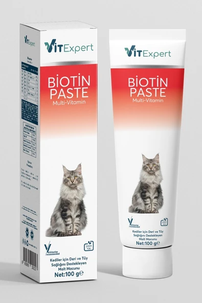 Vitexpert Kediler Için Biotin Paste Tüy Dökülme Engelleyici Döküm Önleyici Tüy Sağlığı Malt Macunu 100 gr - 8