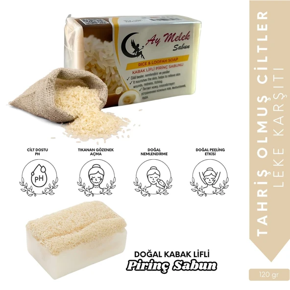 AYMELEK Prinç Sütü Özlü Doğal Kabak Lifli Güzellik Sabunu - 2