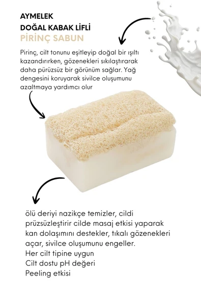 AYMELEK Sabun Doğal Kabak Lifli Pirinç Özlü Sabunu - 2