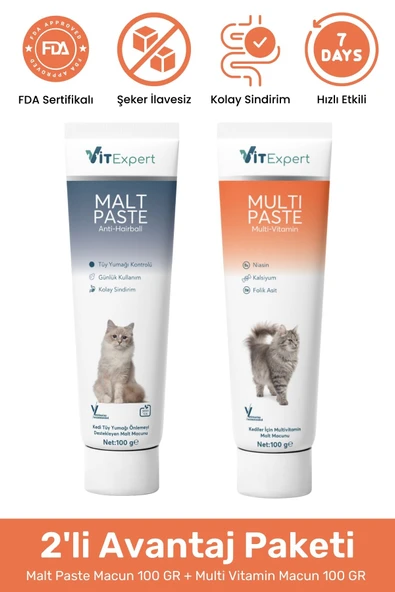 Vitexpert 2'li Set Sindirim Destekleyici Malt Macun Paketi Bağırsak Mide Sağlığı İçin Multi Vitamin Özel Paket