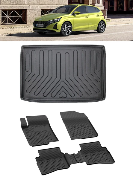 Sahler Hyundai İ20 2021 Sonrası Elite Plus 4.5D Paspas 3D Rizline Alt 3D Bagaj Havuzu Set ürün görseli