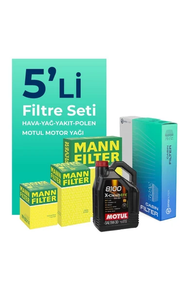 Mann Fılter MANN Audi Q7 3.0 TDI Motul Motor Yağlı Filtre Bakım Seti (2006-2011) 5Lİ ürün görseli