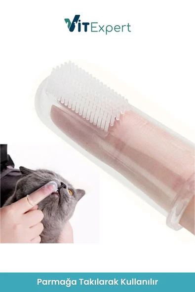 Vitexpert 2 Adet Saklama Kutulu Kedi ve Köpek Diş Fırçası Evcil Hayvan İçin Yumuşak Silikon Parmak Diş Fırçası - 3