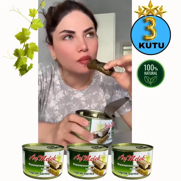 AYMELEK Yaprak Sarma (3 KUTU) Yerli Üretim 400 gr Doğal Besin Deposu Hazır Yemek - 3