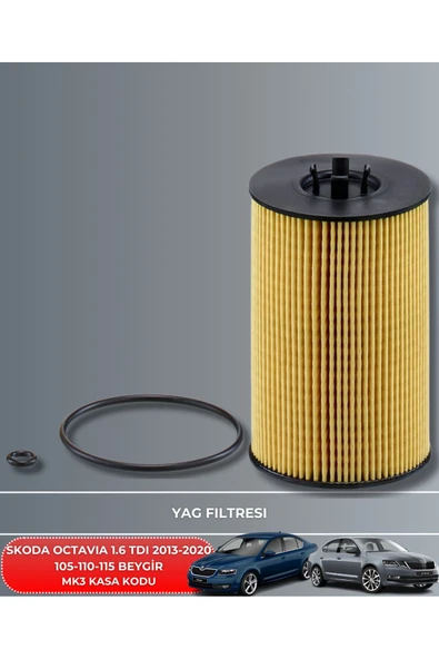 Petrol Ofisi SKODA OCTAVIA 1.6 TDI 2013-2014-2015-2016-2017-2018-2019-2020 105-110-115 FİLTRE - YAĞ BAKIM SETİ - Resim 3