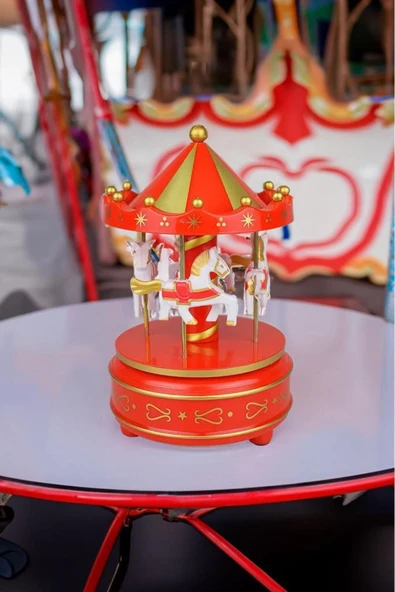 Adoil Atlı Karınca Müzik Kutusu Kırmızı - Resim 4